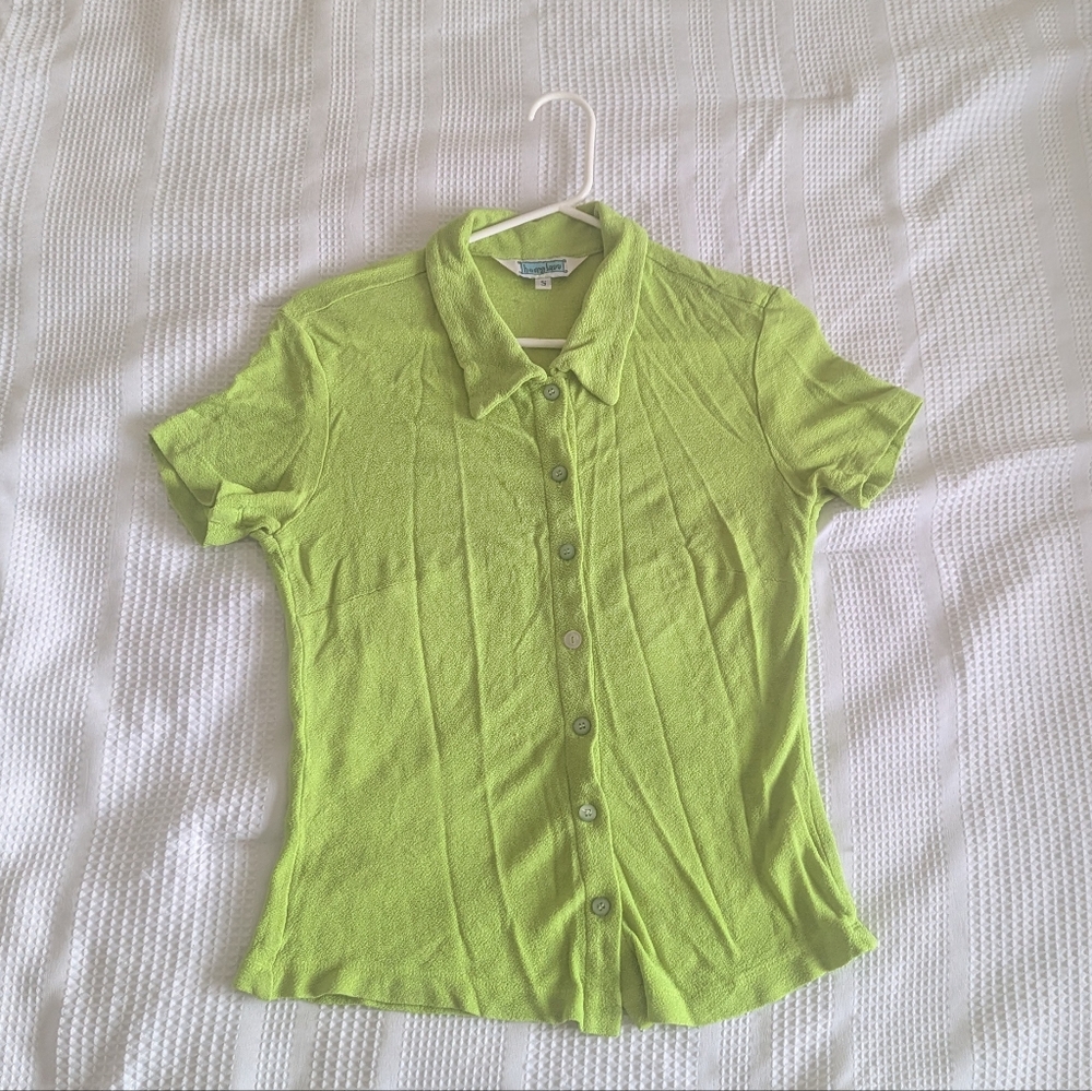 Vibrant Green Button-Down Shirt